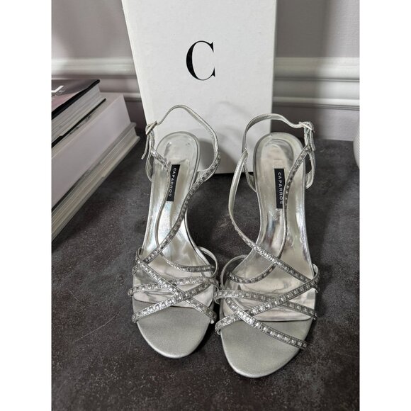 Caparros Silver Metallic Heels 8.5 - Picture 1 of 8